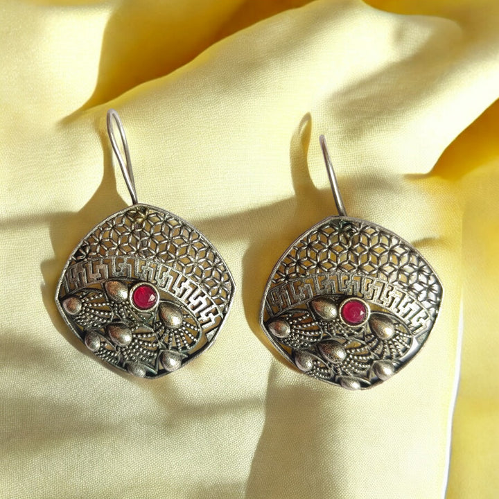 TELANAARI RADIANT ARINA SILVER PLATED HOOK EARRINGS