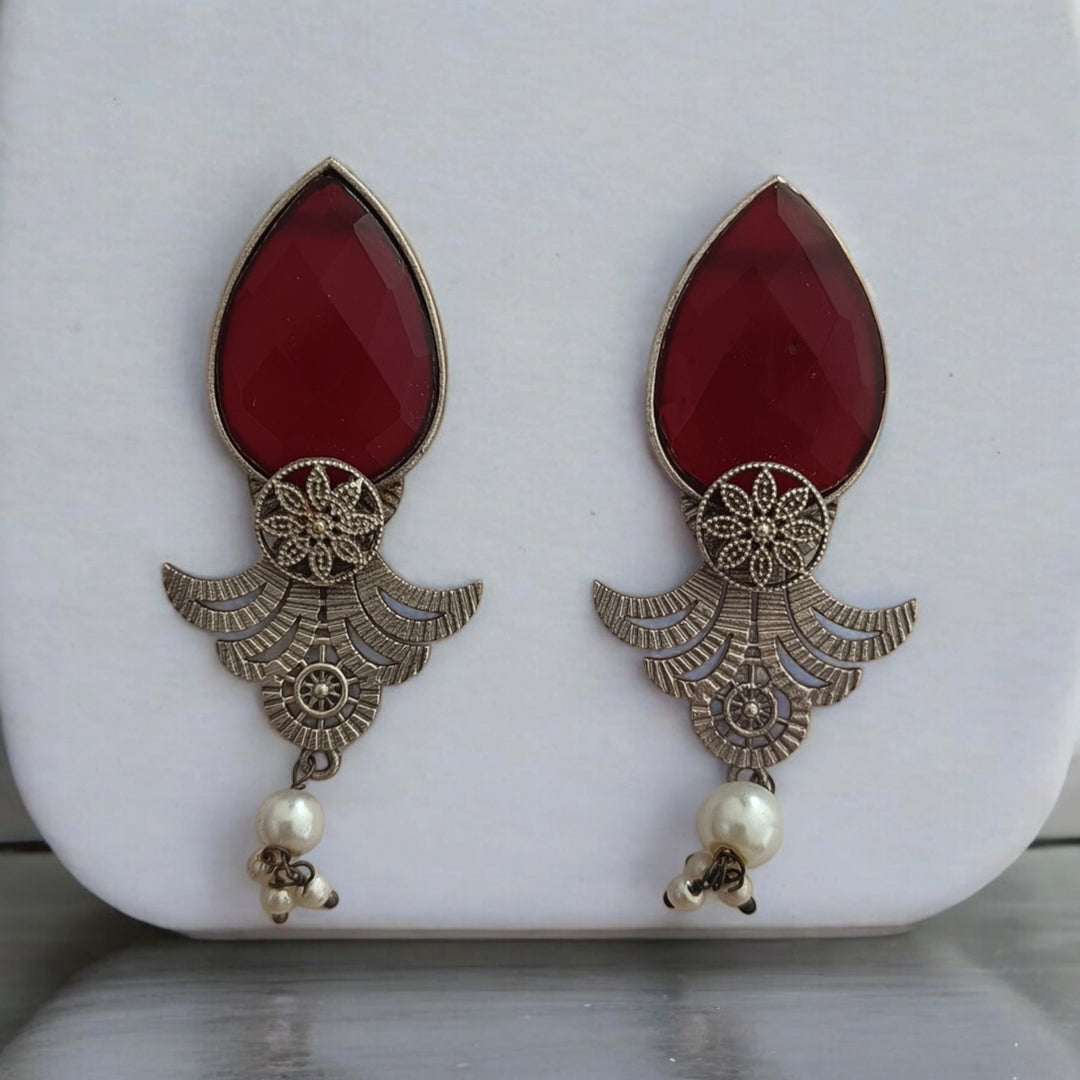 ELEGANT IHA SILVER PLATED PEARL EARRINGS [product_variant]- TelaNaari