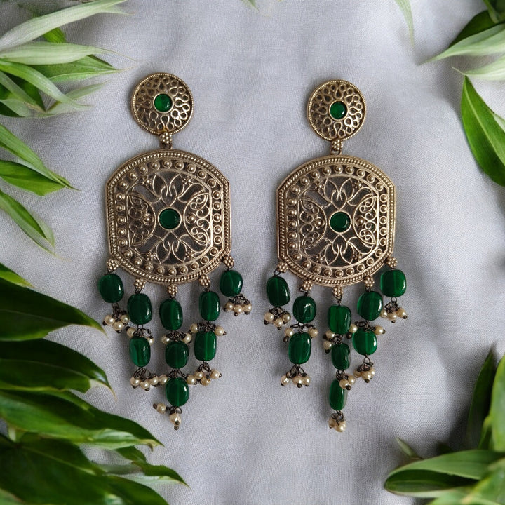 SILVER OXIDISED EARRINGS DAKSHA Dangler