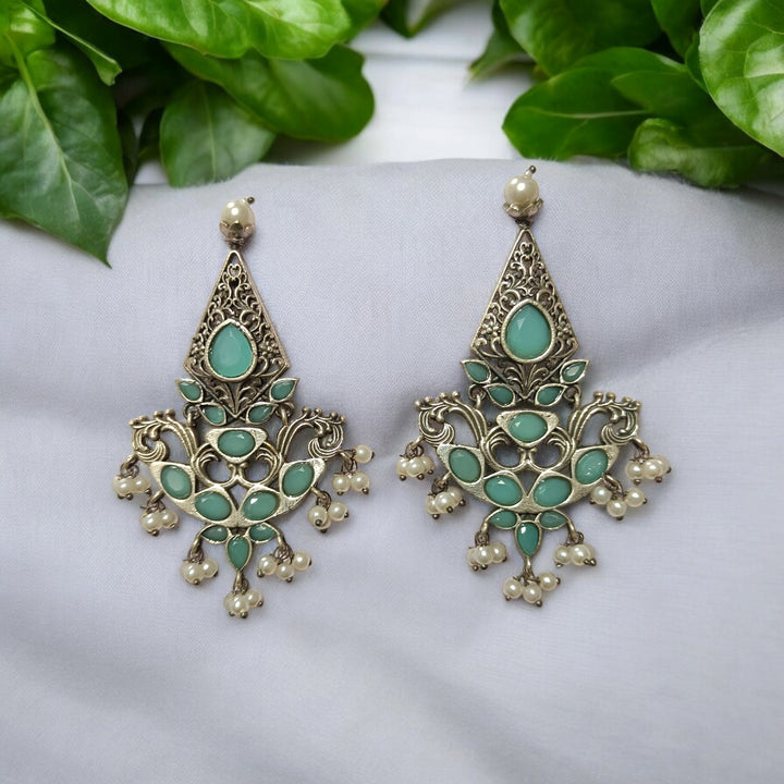 SILVER OXIDISED EARRINGS IQRA