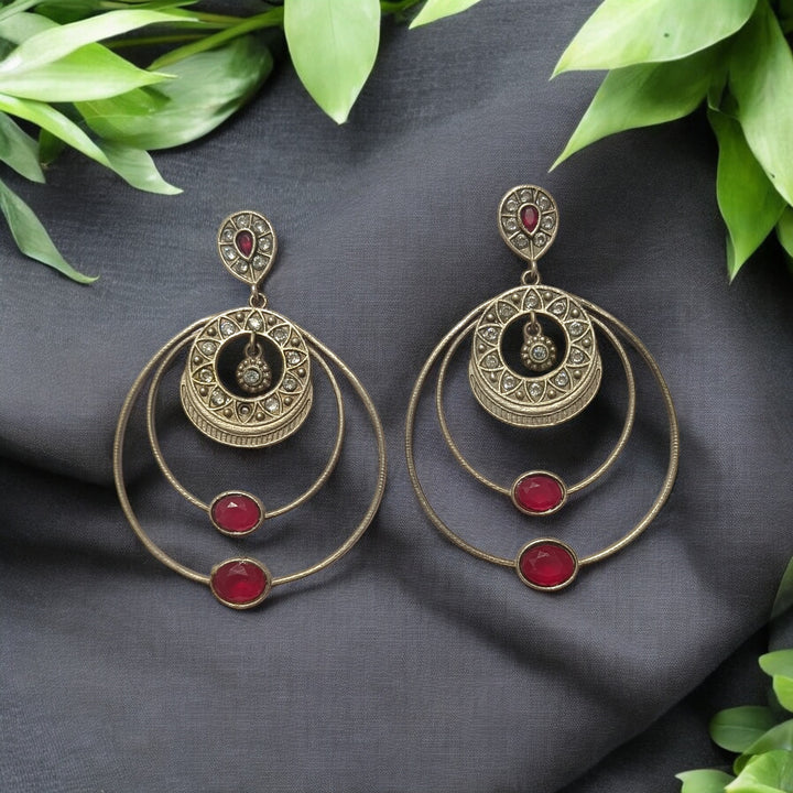 ELEGANT SILVER OXIDISED EARRINGS RABHYA