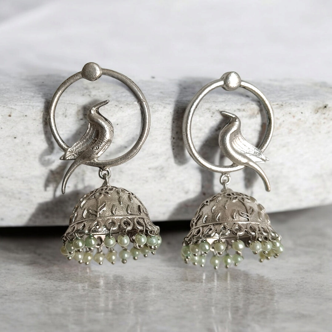 SILVER OXIDISED EARRINGS CHINAYI