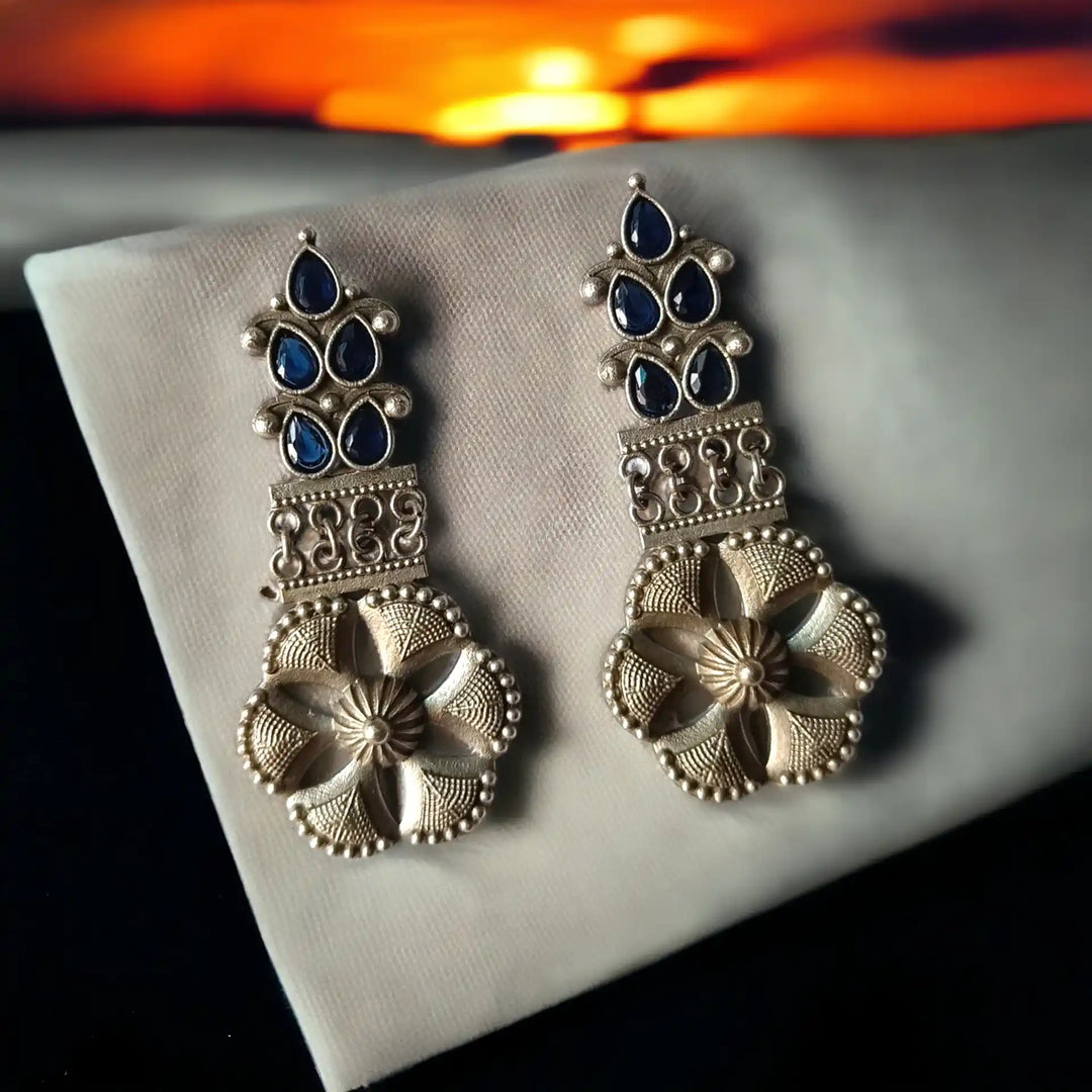 SILVER OXIDISED EARRINGS SUKANYA