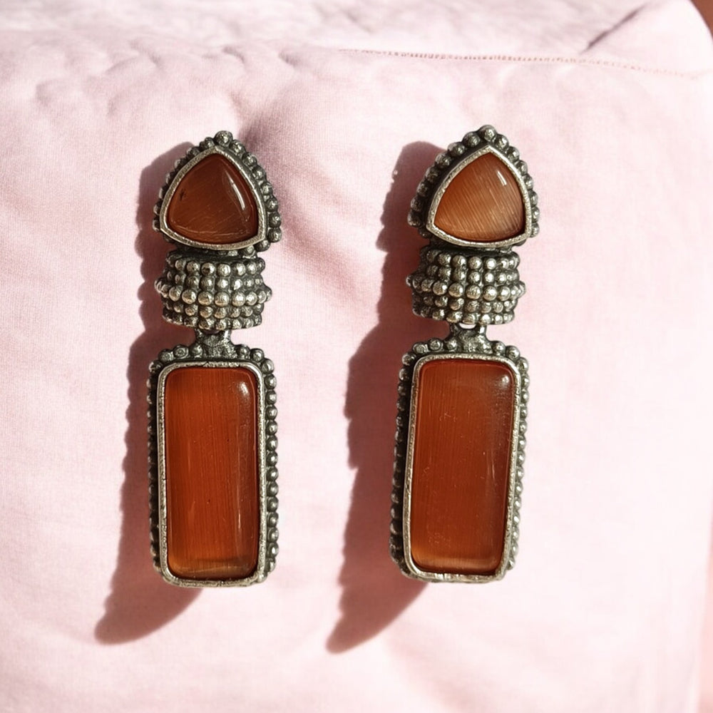 ELEGANT GODHA SILVER-PLATED EARRINGS