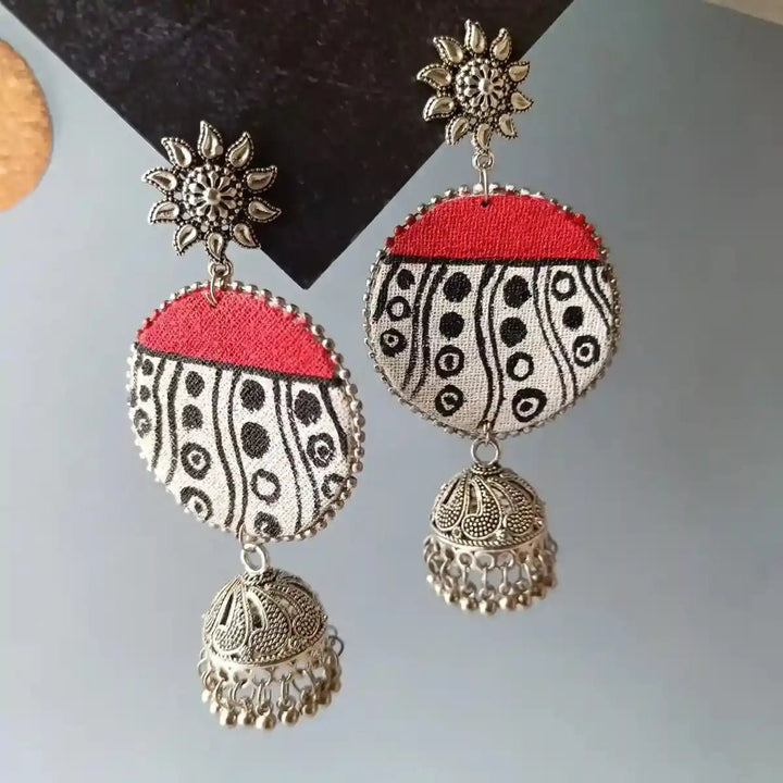 ESHNA WHITE HANDPAINTED EARRINGS [product_variant]- TelaNaari