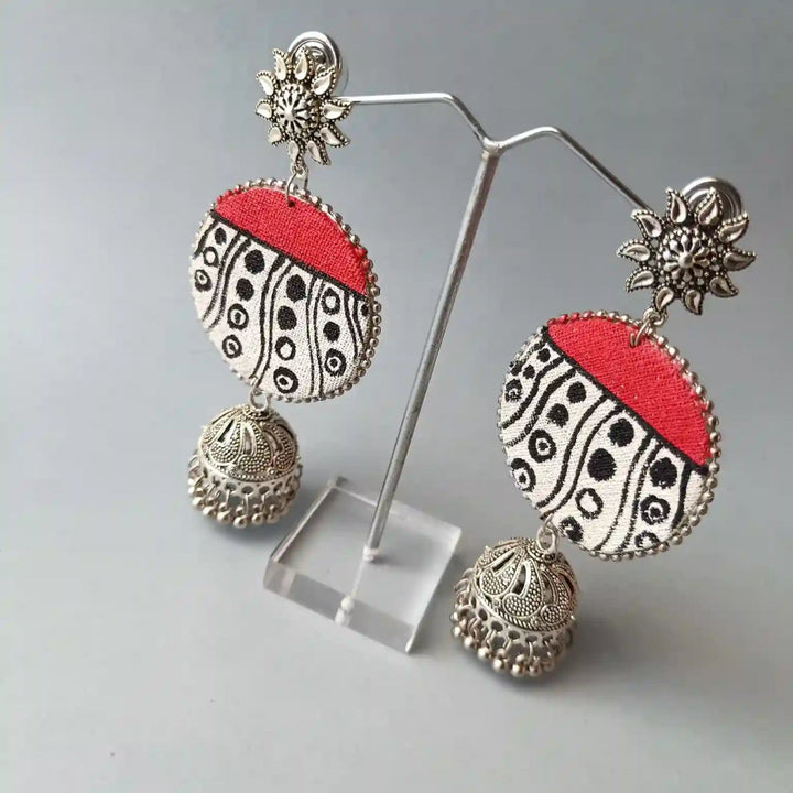 ESHNA WHITE HANDPAINTED EARRINGS [product_variant]- TelaNaari