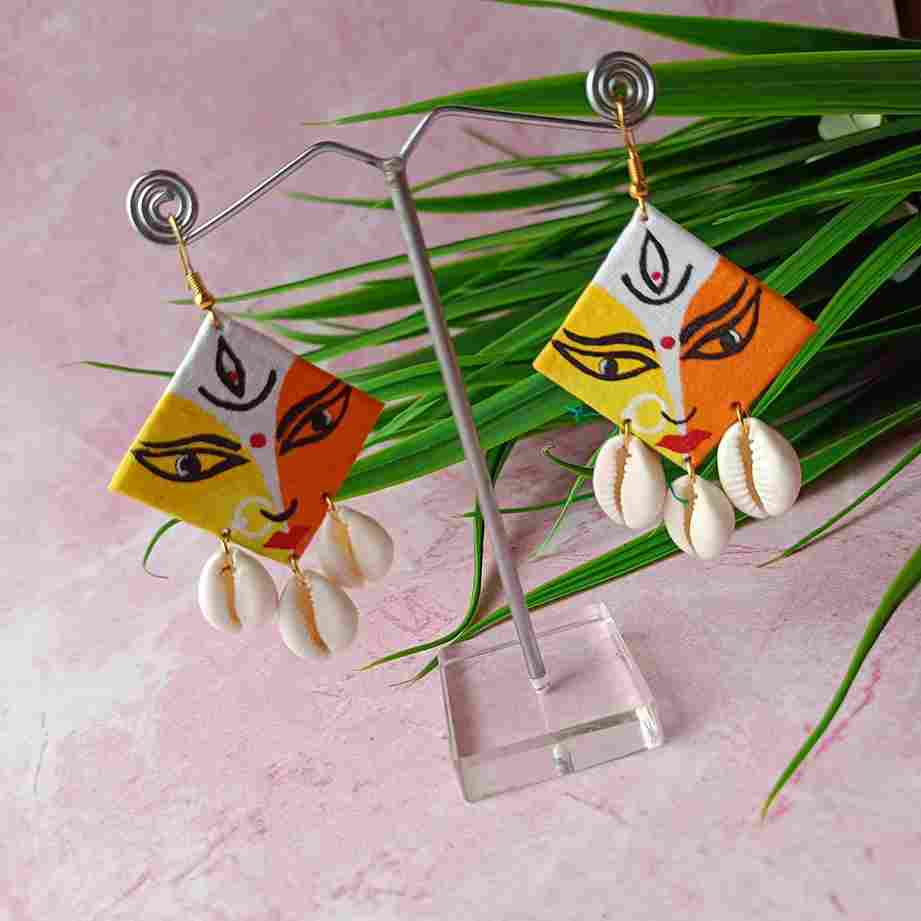 HAND PAINTED AMBI EARRINGS [product_variant]- TelaNaari