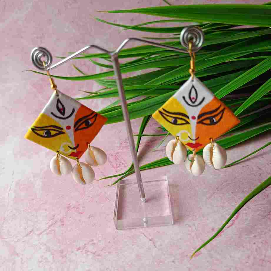 HAND PAINTED AMBI EARRINGS [product_variant]- TelaNaari