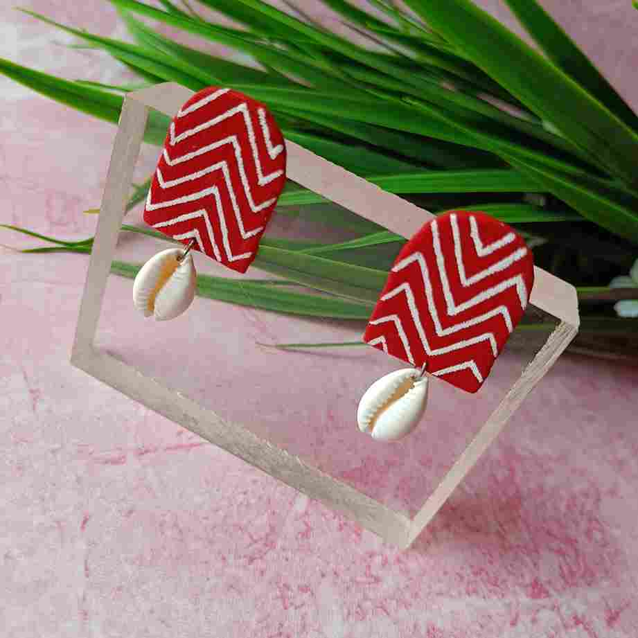 HAND PAINTED ANIYA EARRINGS RED