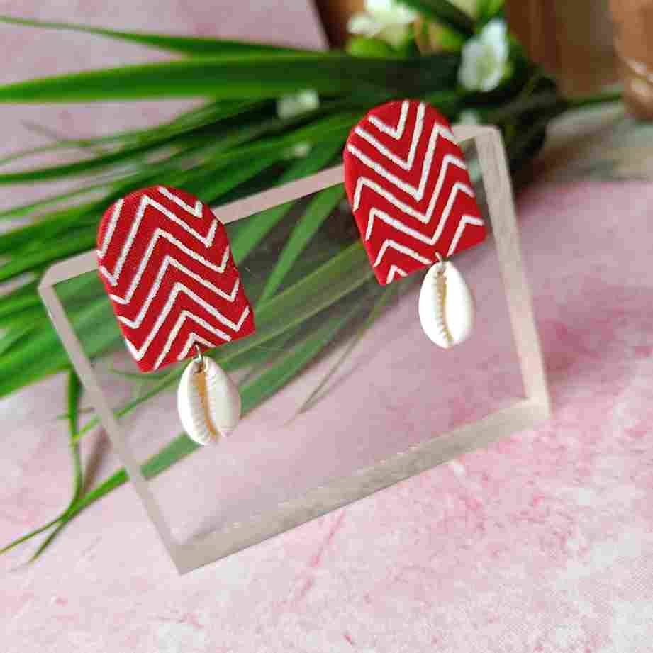 HAND PAINTED ANIYA EARRINGS RED