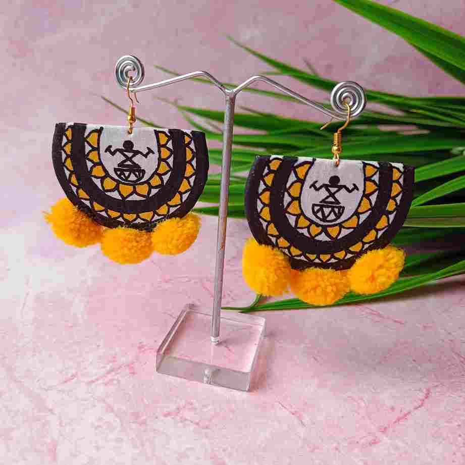 HAND PAINTED RUKSHA EARRINGS [product_variant]- TelaNaari