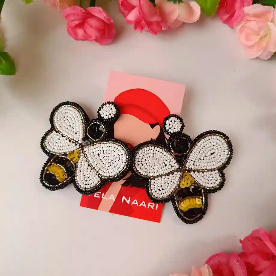 HANDMADE CONTEMPORARY BEE BEADED EARRINGS [product_variant]- TelaNaari