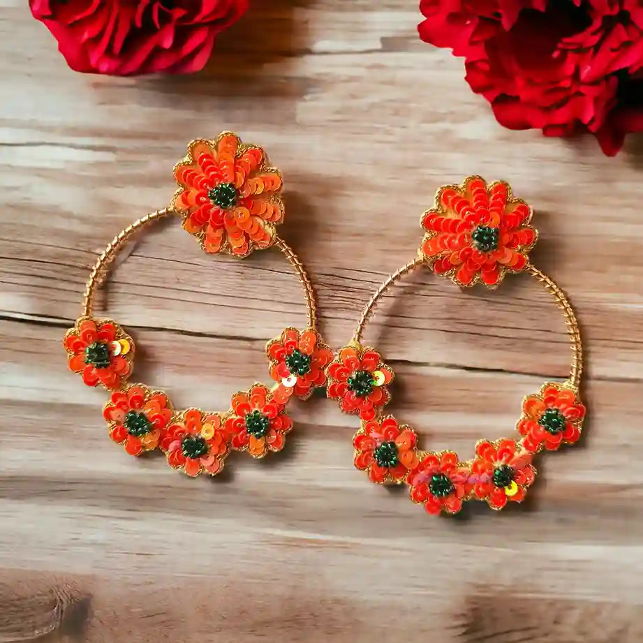 HANDMADE CONTEMPORARY MIRZA BEADED EARRINGS