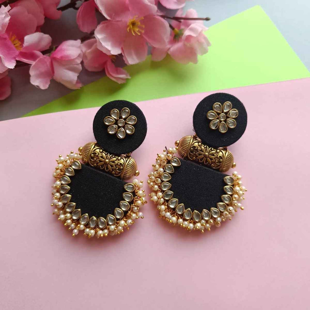 HANDMADE EARRINGS BLACK INAYA [product_variant]- TelaNaari