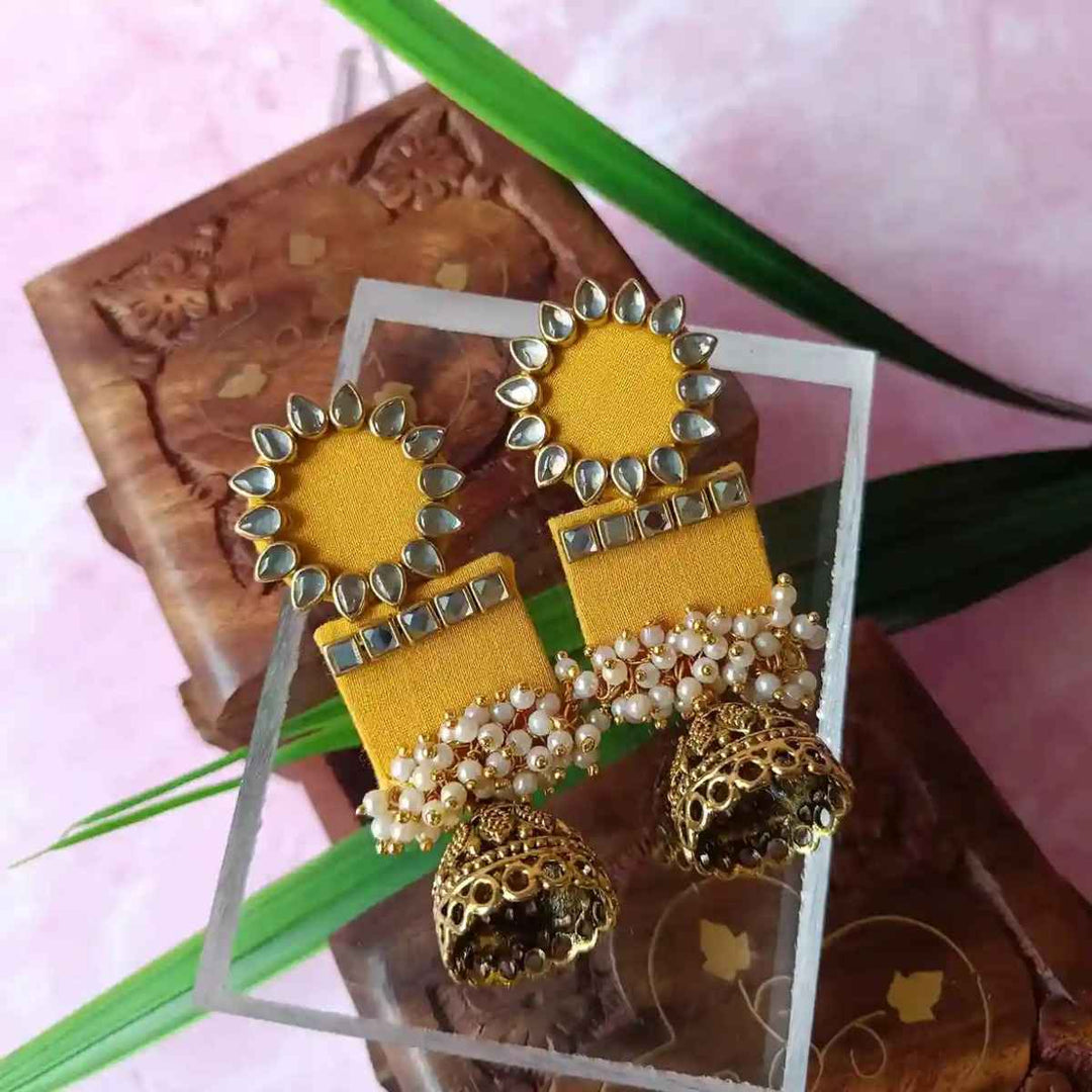 HANDMADE EARRINGS DEEP YELLOW AADYA