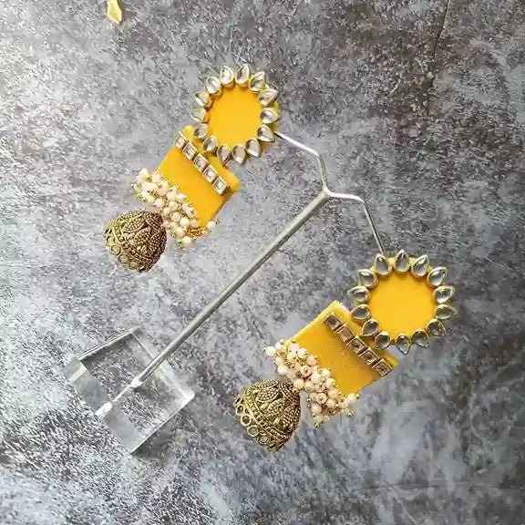 HANDMADE EARRINGS DEEP YELLOW AADYA