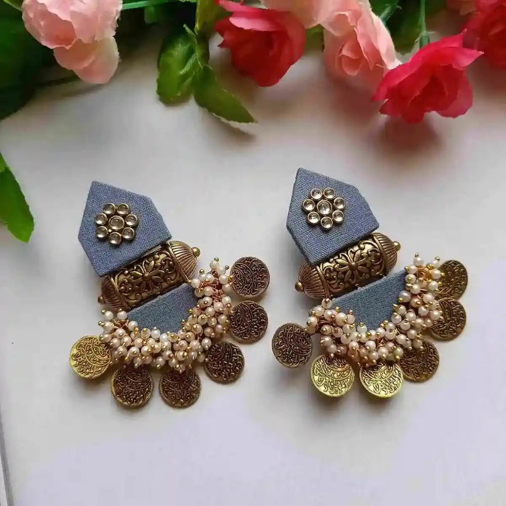 HANDMADE EARRINGS GREY ISHA