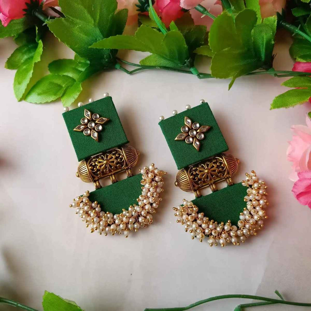 HANDMADE EARRINGS LEAF GREEN ALIA