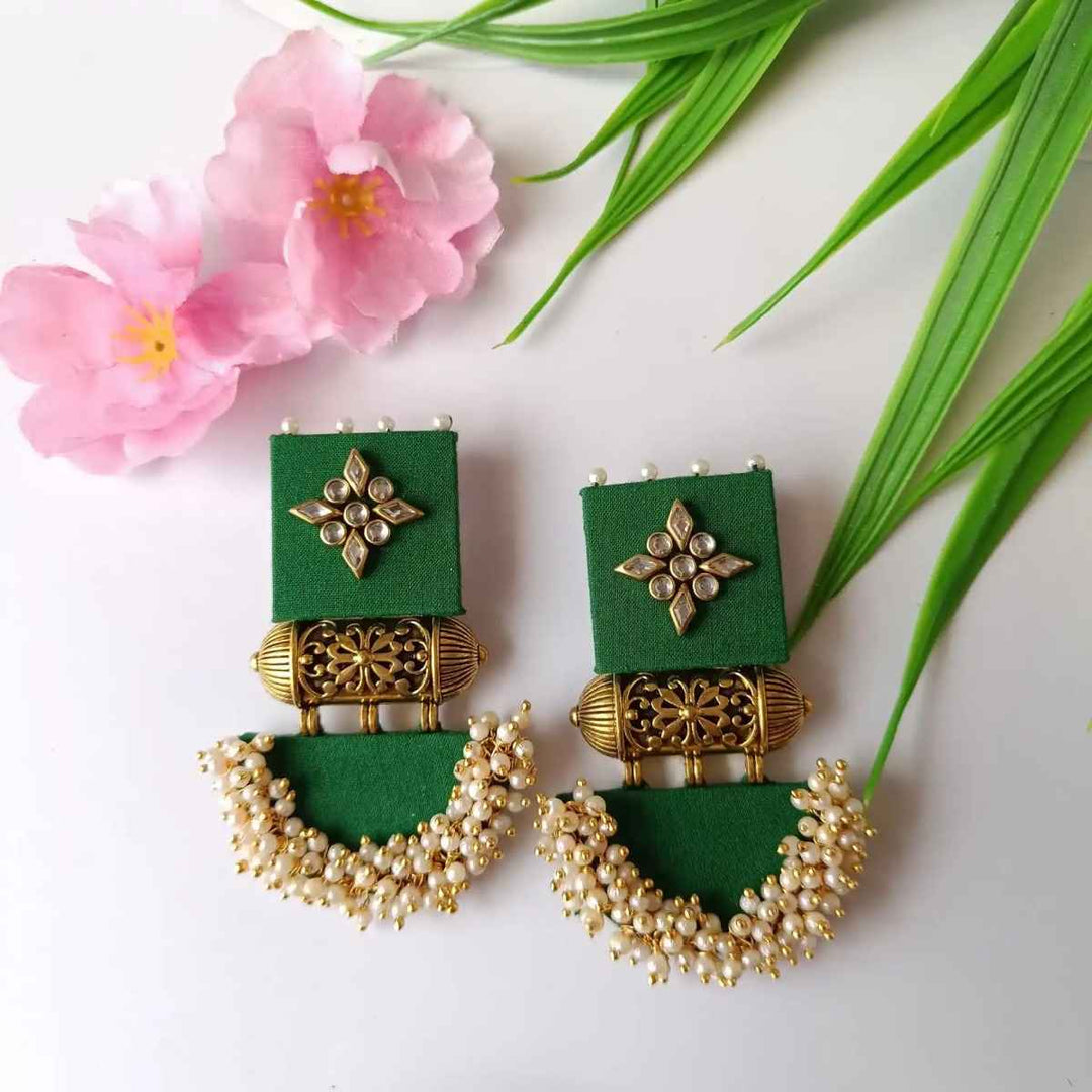 HANDMADE EARRINGS LEAF GREEN ALIA [product_variant]- TelaNaari