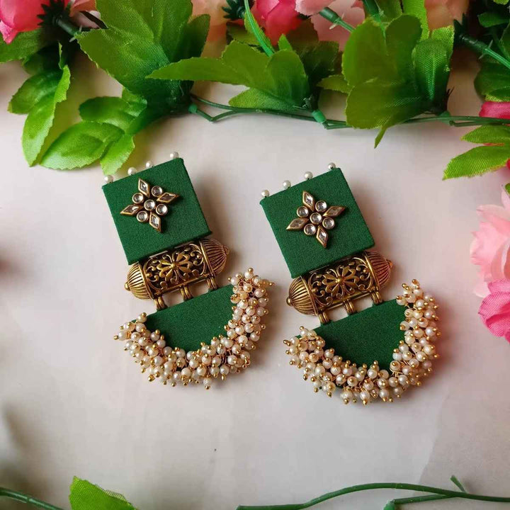 HANDMADE EARRINGS LEAF GREEN ALIA [product_variant]- TelaNaari