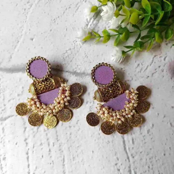 HANDMADE EARRINGS LIGHT PURPLE NAINA [product_variant]- TelaNaari