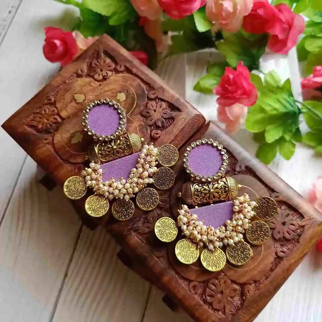 HANDMADE EARRINGS LIGHT PURPLE NAINA [product_variant]- TelaNaari