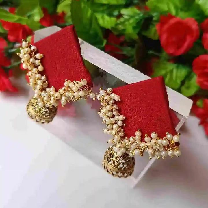 HANDMADE EARRINGS MAROON ADVITA