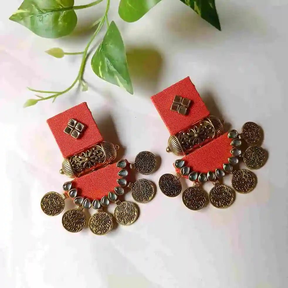 TELA NAARI MINIMAL HAND PAINTED OXIDISED SILVER EARRINGS