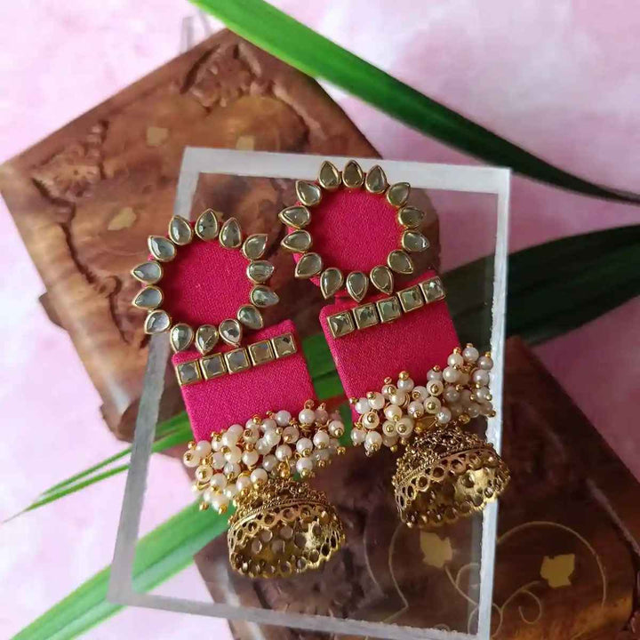 HANDMADE EARRINGS PINK AADYA