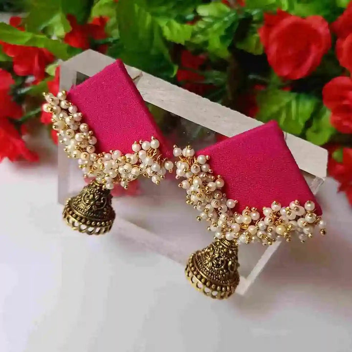 HANDMADE EARRINGS PINK ADVITA [product_variant]- TelaNaari