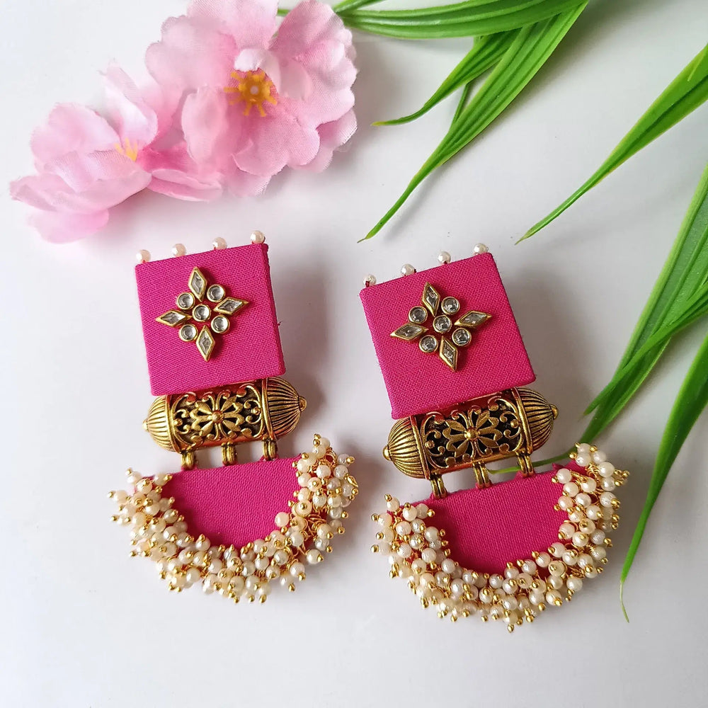 HANDMADE EARRINGS  PINK ALIA