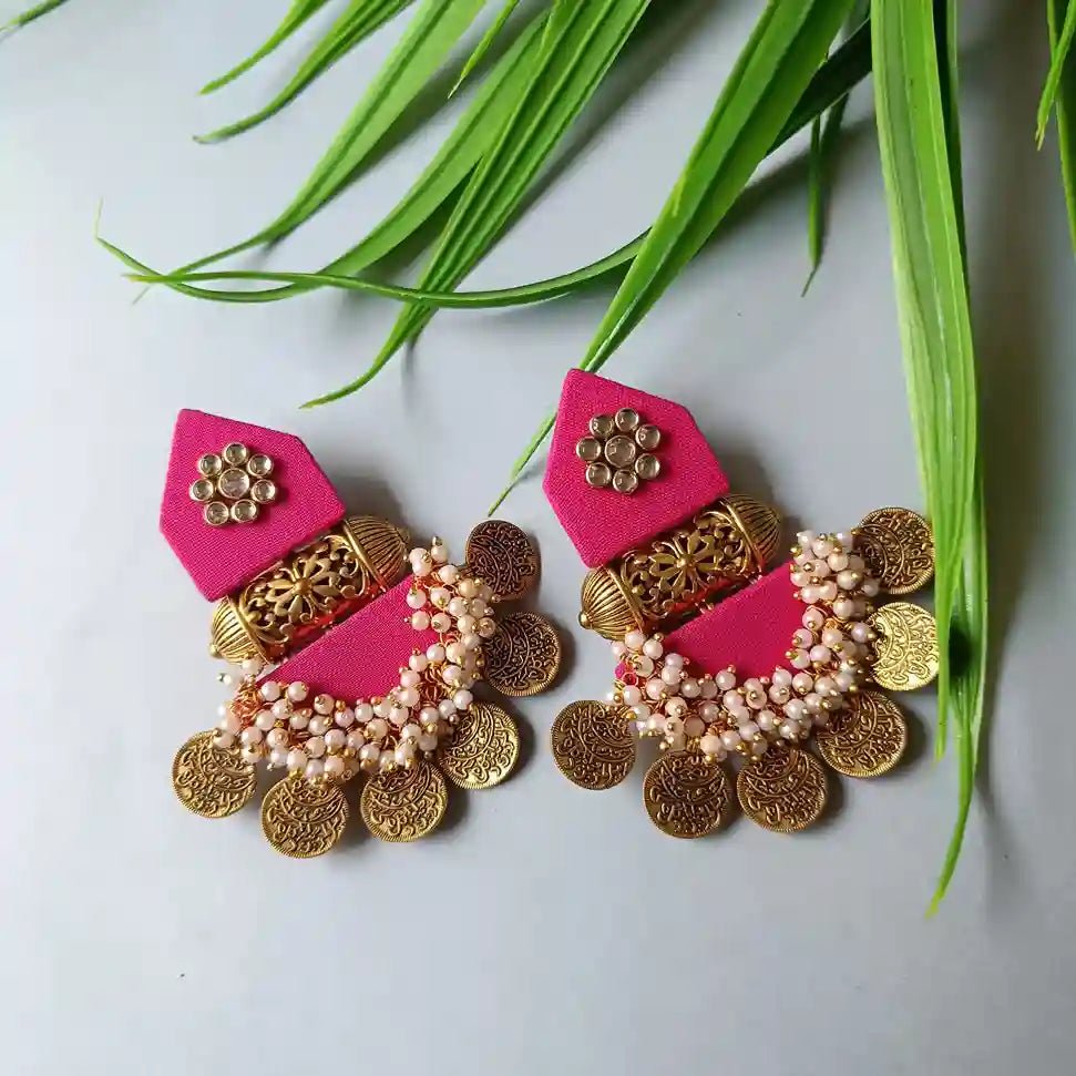 HANDMADE EARRINGS PINK ISHA