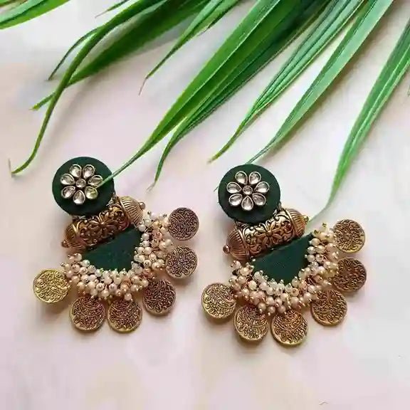 HANDMADE EARRINGS PURE GREEN EVA