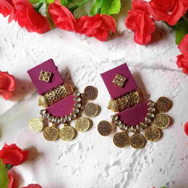 HANDMADE EARRINGS PURPLE DOVE [product_variant]- TelaNaari