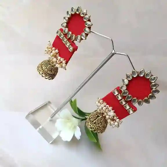 HANDMADE EARRINGS RED AADYA