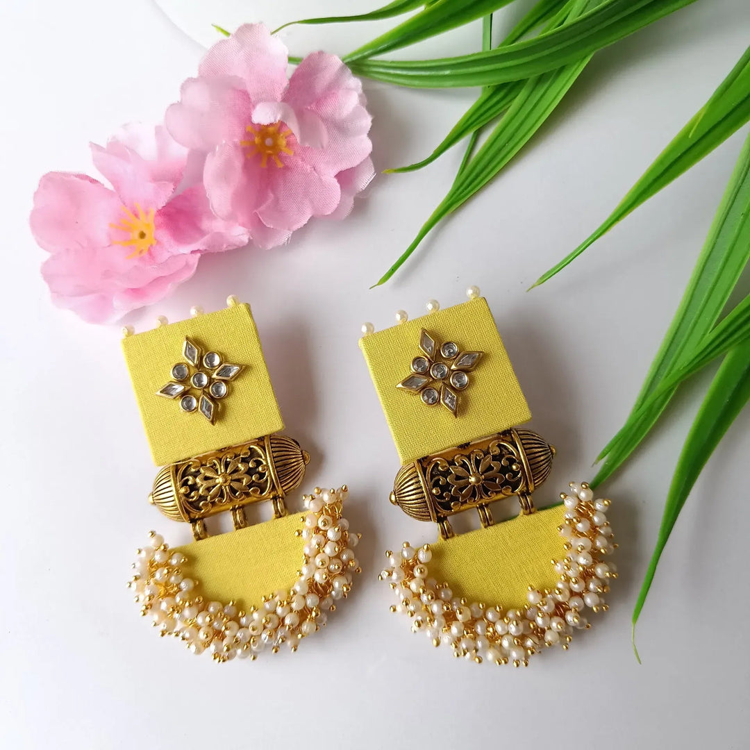 HANDMADE EARRINGS YELLOW ALIA [product_variant]- TelaNaari