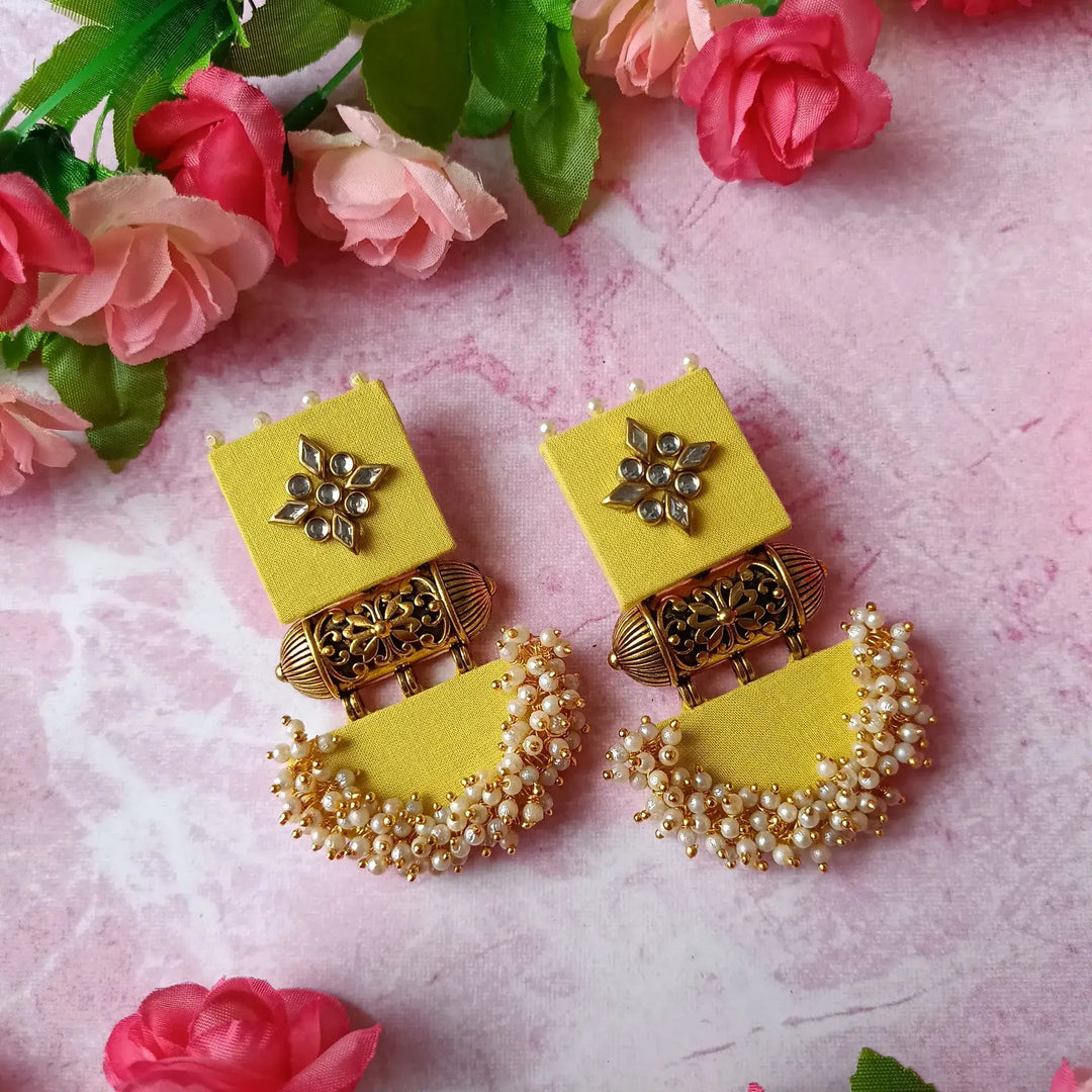 HANDMADE EARRINGS YELLOW ALIA