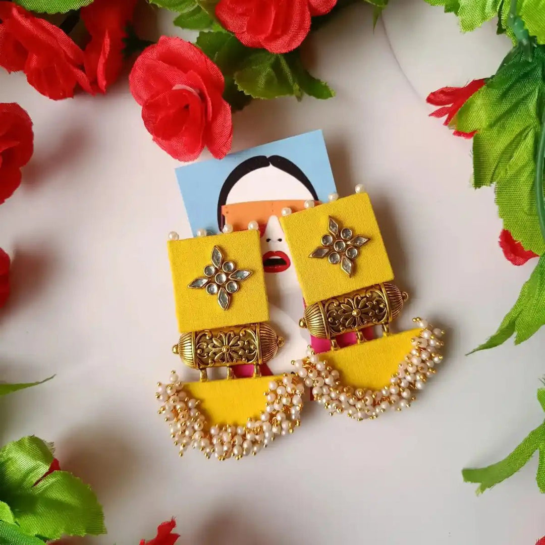 HANDMADE EARRINGS YELLOW ALIA