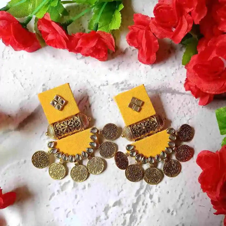 HANDMADE EARRINGS YELLOW DOVE [product_variant]- TelaNaari