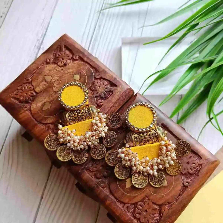 HANDMADE EARRINGS YELLOW NAINA