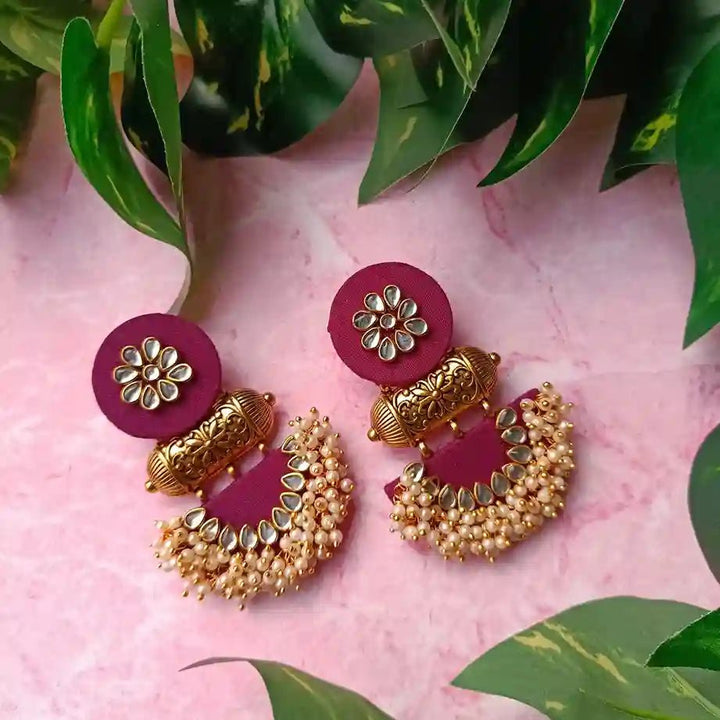 HANDMADE FABRIC EARRINGS ASMEE PURPLE [product_variant]- TelaNaari