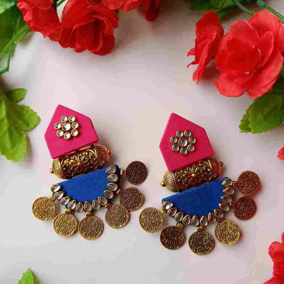 TELA NAARI SOPHISTICATED SILVER OXIDISED EARRINGS