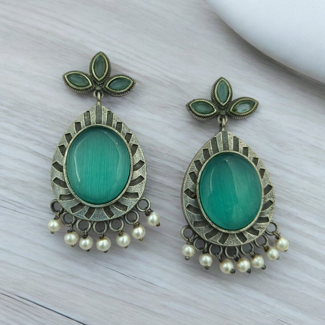 SILVER OXIDISED EARRINGS AAHANA [product_variant]- TelaNaari