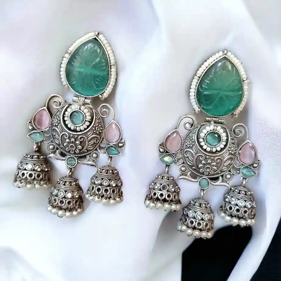 SILVER OXIDISED EARRINGS AAIRA