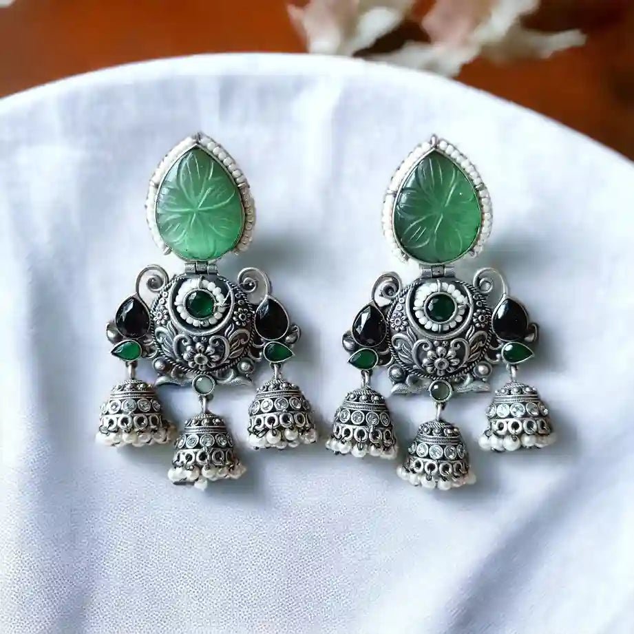 SILVER OXIDISED EARRINGS AAIRA