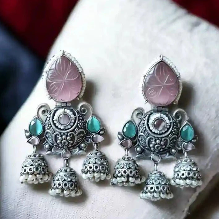 SILVER OXIDISED EARRINGS AAIRA