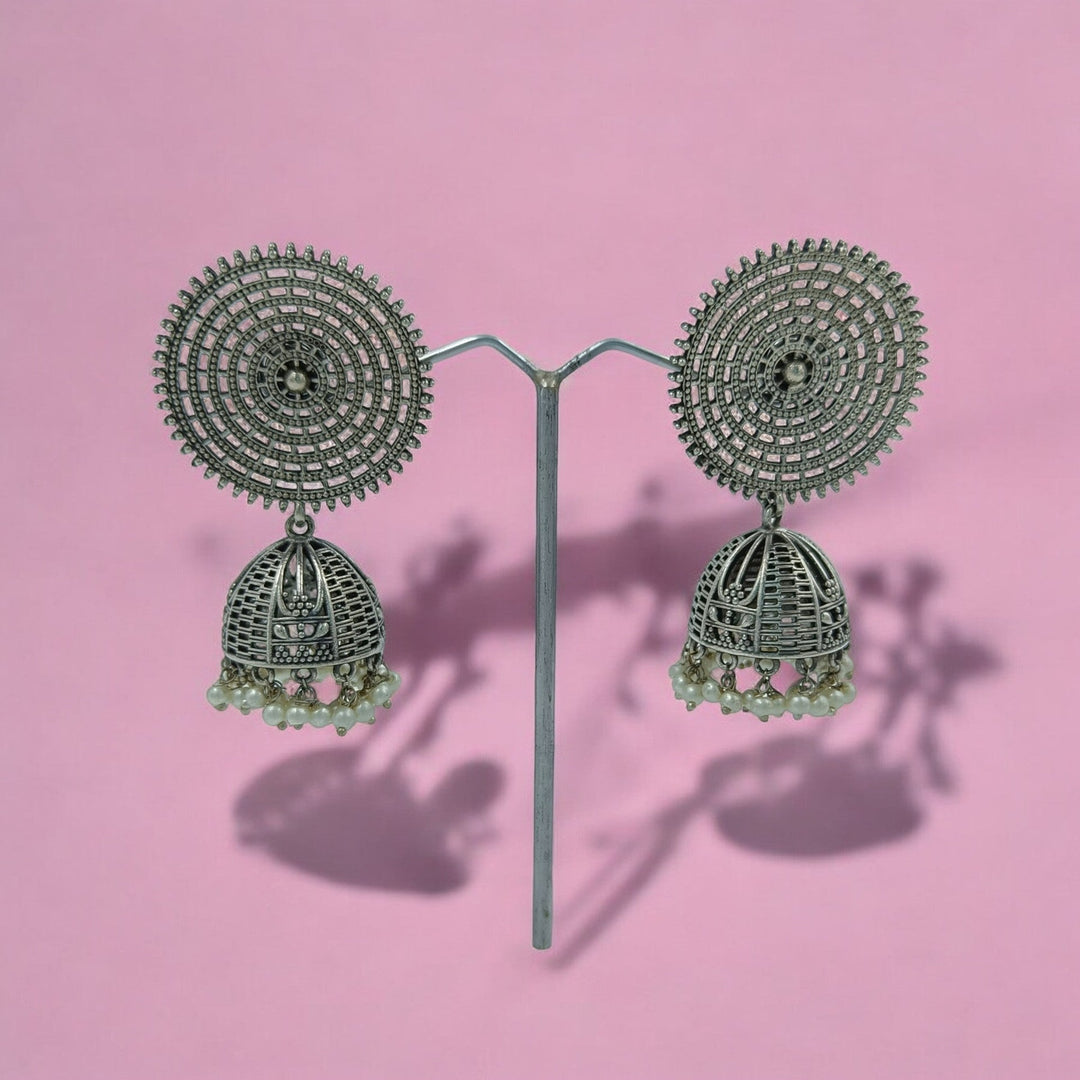 SILVER OXIDISED EARRINGS BHAVYA