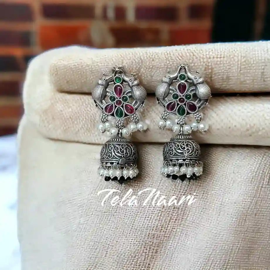 SILVER OXIDISED EARRINGS GULNAZ