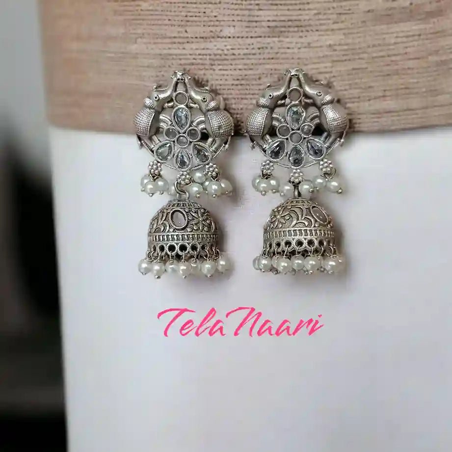 SILVER OXIDISED EARRINGS GULNAZ