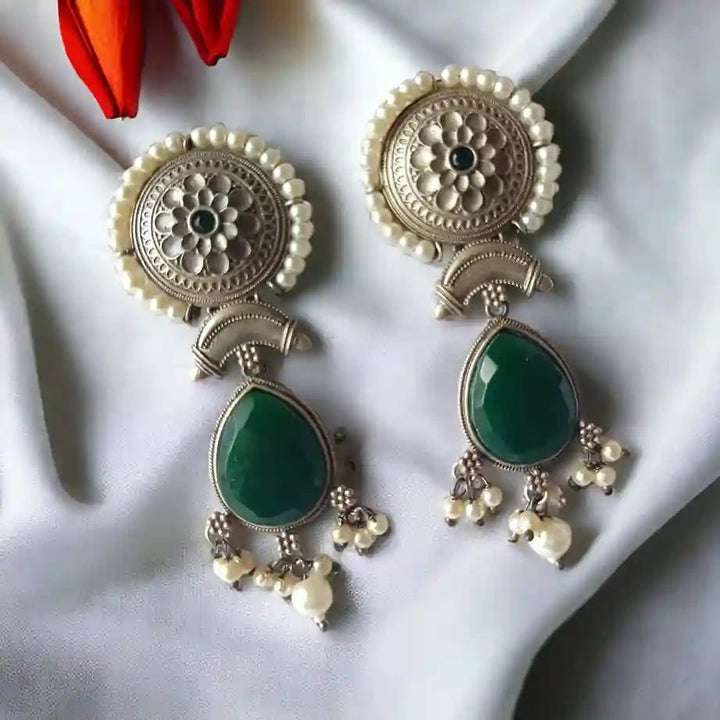 SILVER OXIDISED EARRINGS MAITRI